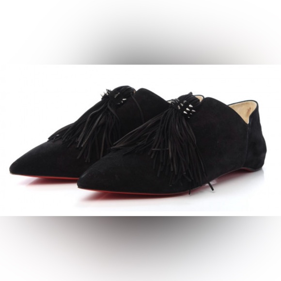 Never Worn Christian Louboutin Medinana Flat Veau Velours Size 38 - Picture 9 of 12